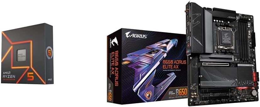 Placa base AMD Ryzen 5 7600X + GIGABYTE B650 AORUS ELITE AX