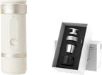 OutIn Fino - Molinillo de café eléctrico portátil con kit de accesorios Nano Espresso, color blanco arenisca