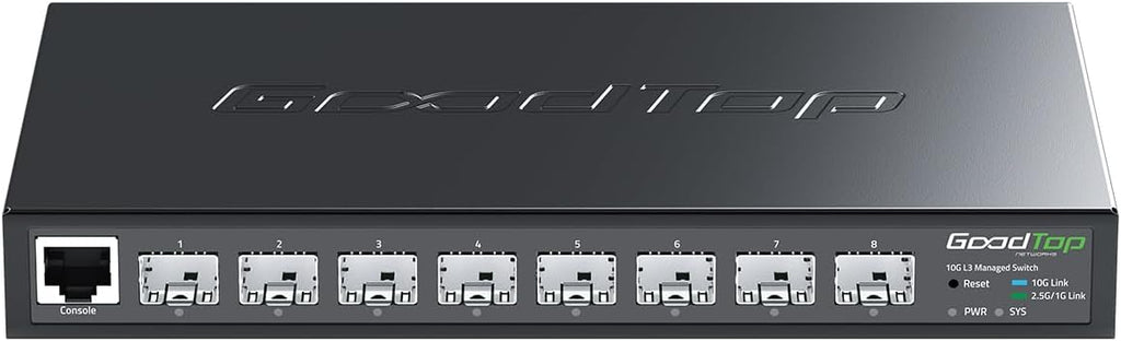 Conmutador 8 Puertos 10G SFP+ Layer 3 Administrado, Conmutador de Fibra para Red Empresarial