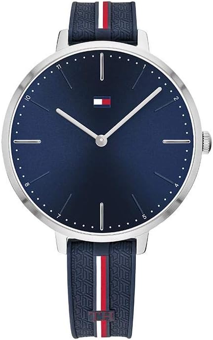 Tommy Hilfiger Reloj casual de cuarzo para mujer, acero inoxidable y correa de silicona, Color: azul marino (Modelo: 1782154)
