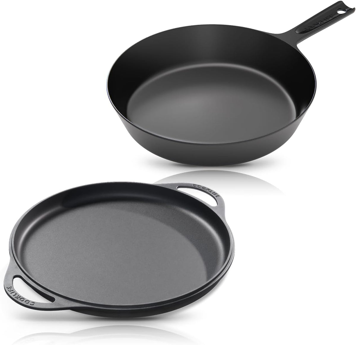 COOKLIFE Plancha de 12 pulgadas + sartén de 10 pulgadas