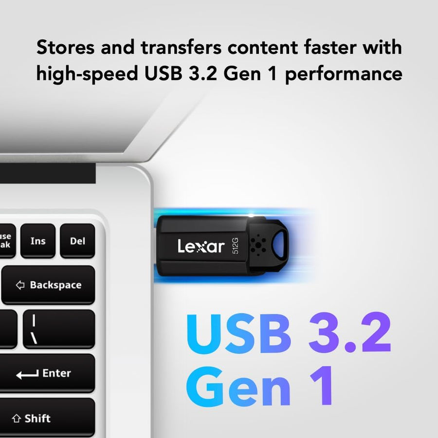 Lexar Unidad flash USB 3.2 Gen 1 JumpDrive S80 de 512 GB, almacenam...