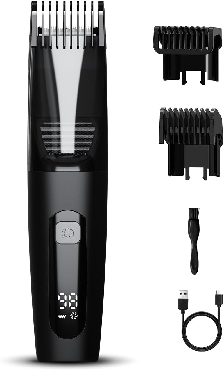 TEPOTZ Recortadora de barba para hombres, rueda de cuchilla ajustab...