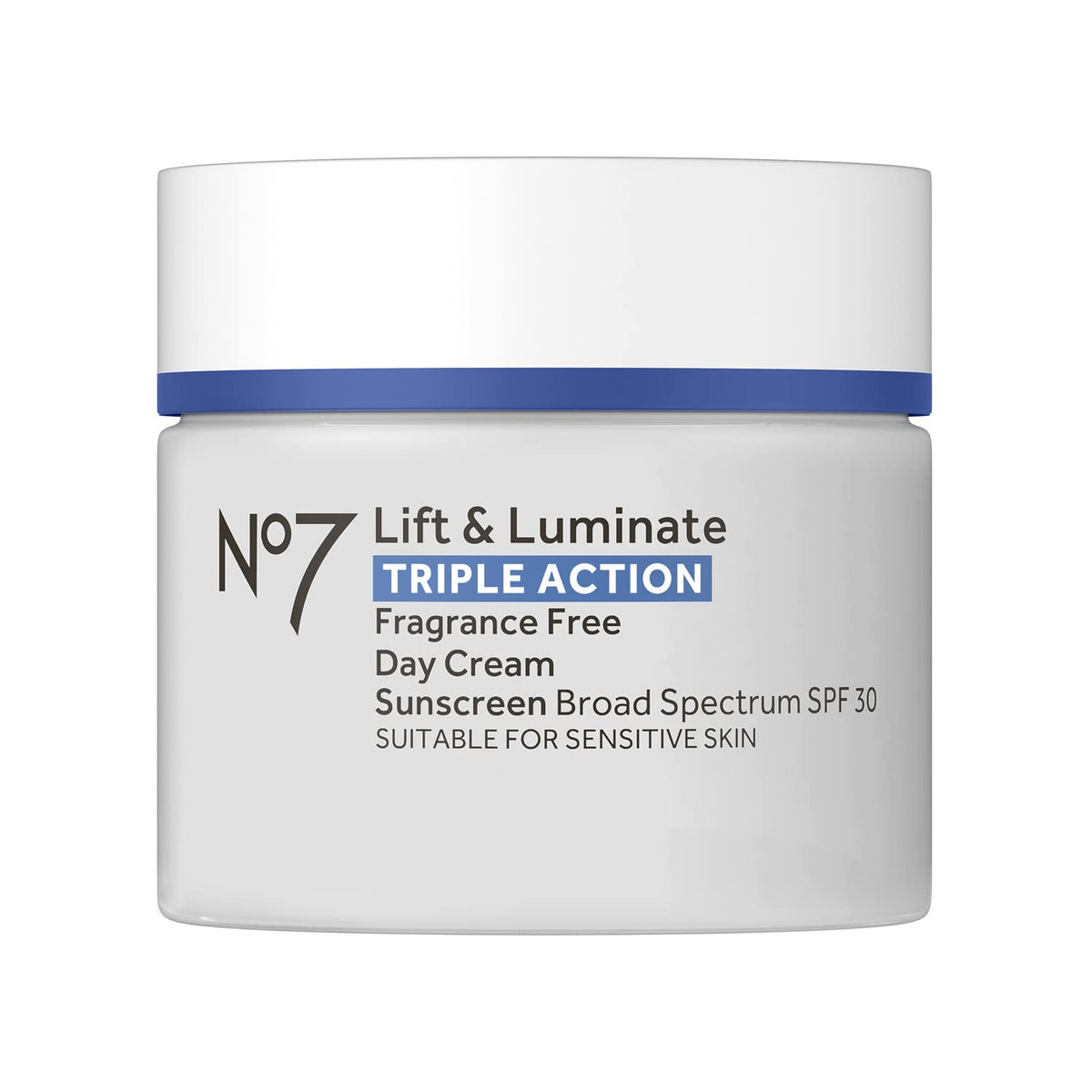 No7 Lift &amp; Luminate Crema facial de triple acción, sin fraganci...