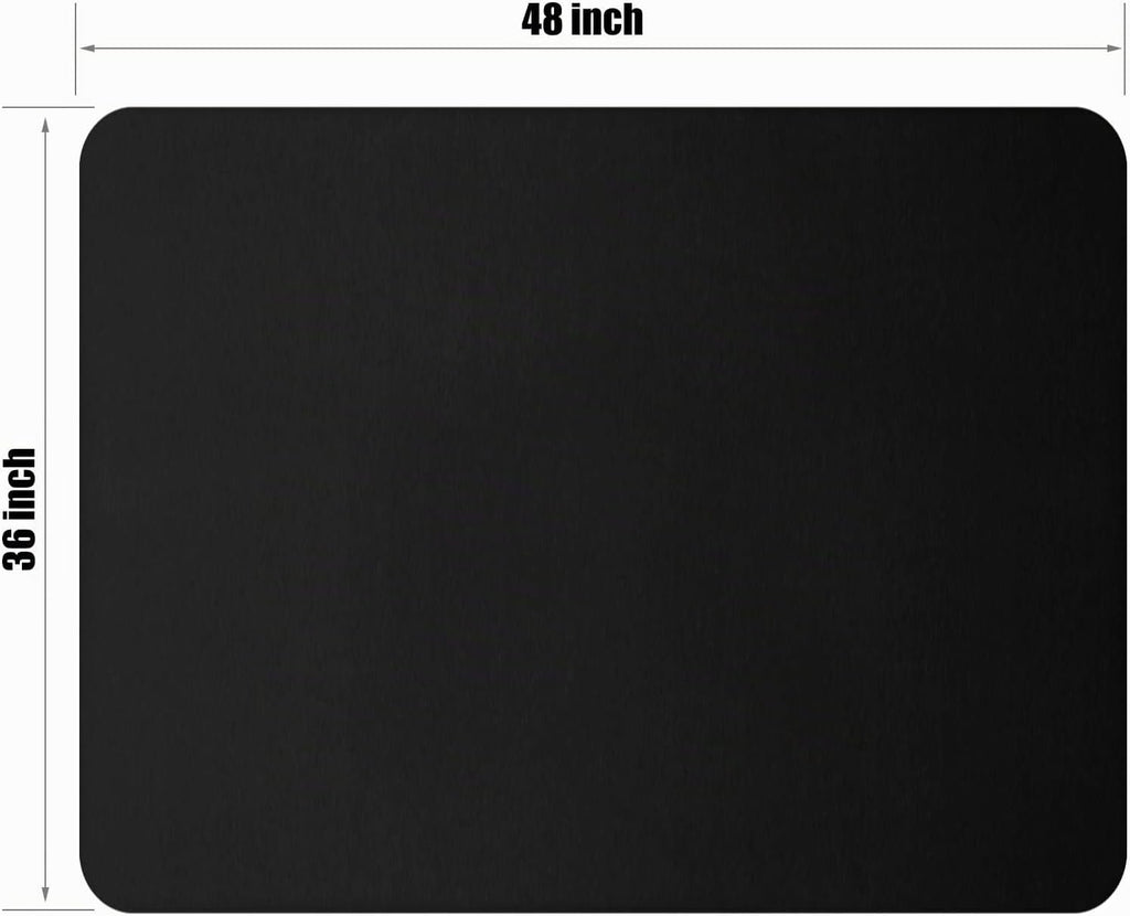 Lámpara Kuyal Tapete rectangular para silla de piso de madera dura, 36 x 48 pulgadas, tapete protector de madera/azulejos para oficina y hogar, color negro