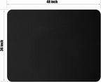 Lámpara Kuyal Tapete rectangular para silla de piso de madera dura, 36 x 48 pulgadas, tapete protector de madera/azulejos para oficina y hogar, color negro