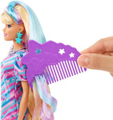 Barbie Muñeca Totally Hair, temática de estrellas con cabello de fa...