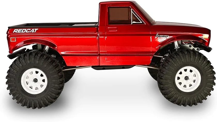 Redcat Ascent 1/10 Escala Rock Crawler – Camión de sendero RC 4WD de alto par con ejes de portal, electrónica impermeable, lista para LiPo, RTR – Escalador de rocas con control remoto de grado aficionado (rojo)