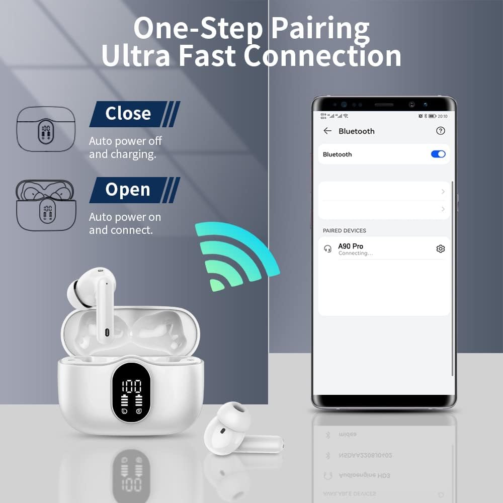 Btootos Auriculares Inalámbricos Bluetooth 5.4 Audífonos Estéreo co...