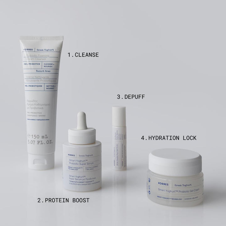 KORRES Kit facial de proteínas, ritual de 4 pasos con limpiador esp...
