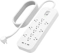 Belkin Regleta de protección contra sobretensiones de 12 salidas con 12 salidas de CA, 2 puertos USB-A y 1 puerto USB-C, cable de 6 pies, certificado UL con protección contra sobrecarga y sobretensión