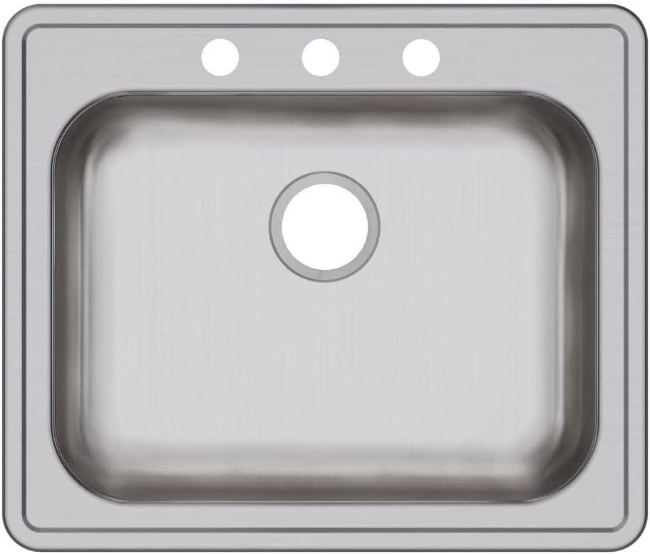 Elkay GE125213 Dayton - Fregadero de acero inoxidable con tapa individual