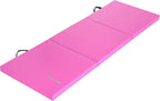 BalanceFrom Colchoneta de Gimnasia Plegable de 3 Paneles de 6 x 2 Pies – Almohadilla de 2 Pulgadas de Grosor con Superficie de Vinilo y Asas de Transporte para Tumbling, Yoga, Pilates, Entrenamientos