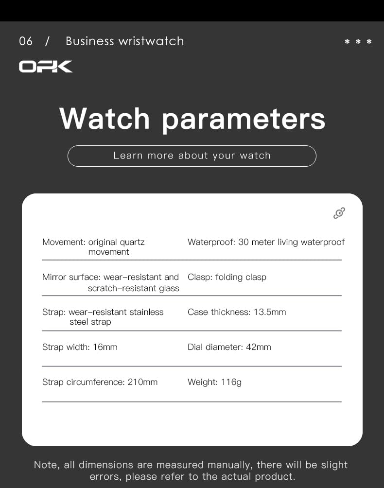 OPK Relojes para hombres de diamantes romanos analógicos relojes impermeables grandes de acero inoxidable para hombre, reloj de pulsera de negocios para padre, reloj de regalo, azul