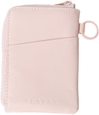 Thread Wallets Cartera de piel con cremallera y bloqueo RFID con tarjetero para hombres y mujeres, Rose polvo, Casual