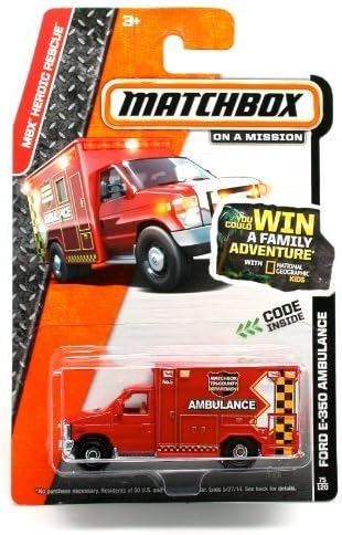 FORD E-350 AMBULANCE 2014 MBX HEROIC RESCUE Matchbox -