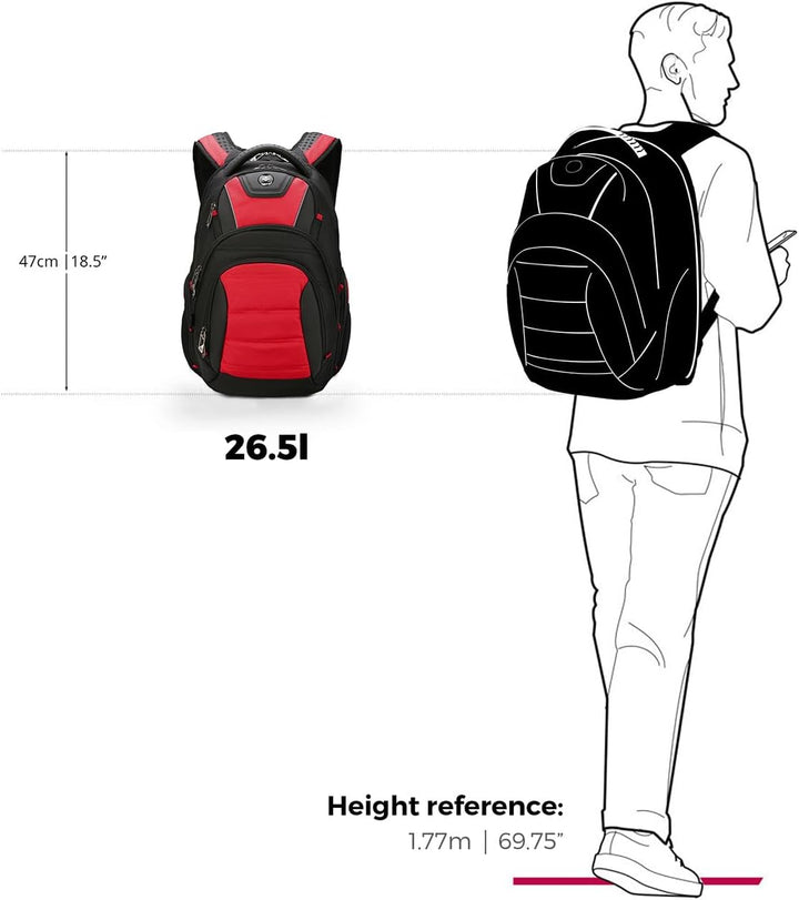 Mochila de diseño Swissdigital Circuit para hombres, Negro\/Rojo, 1...