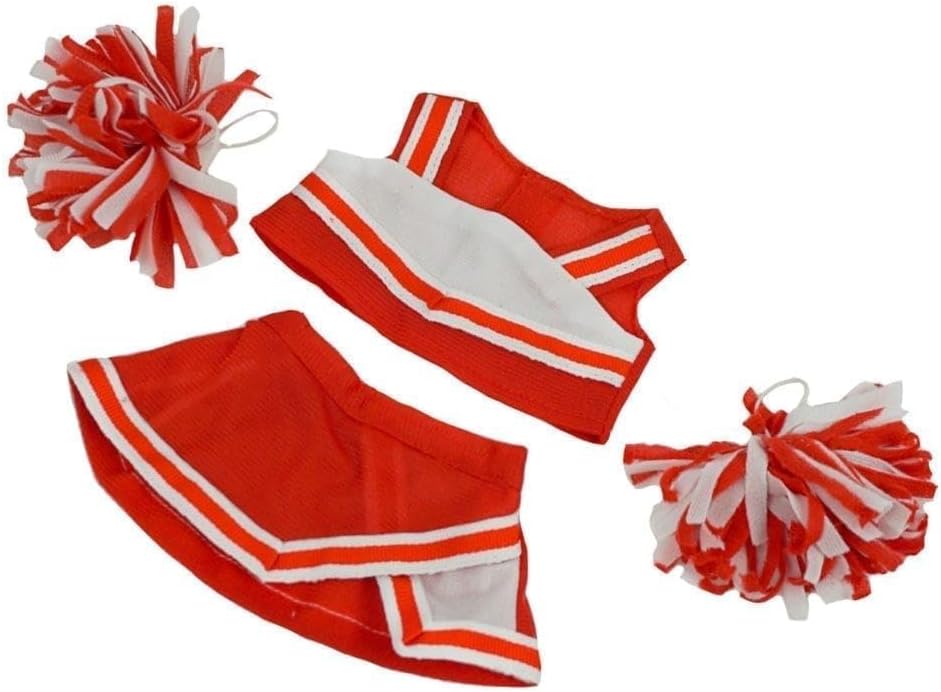 Plush Toys Wonderland Ropa de muñeca de animadora roja de