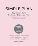 SIMPLE PLAN Recarga de crema de día con ácido hialurónico, hidratan...