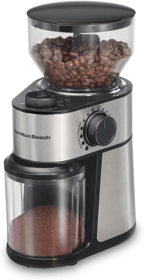 Hamilton Beach Molinillo de café eléctrico con tolva grande de 16 oz