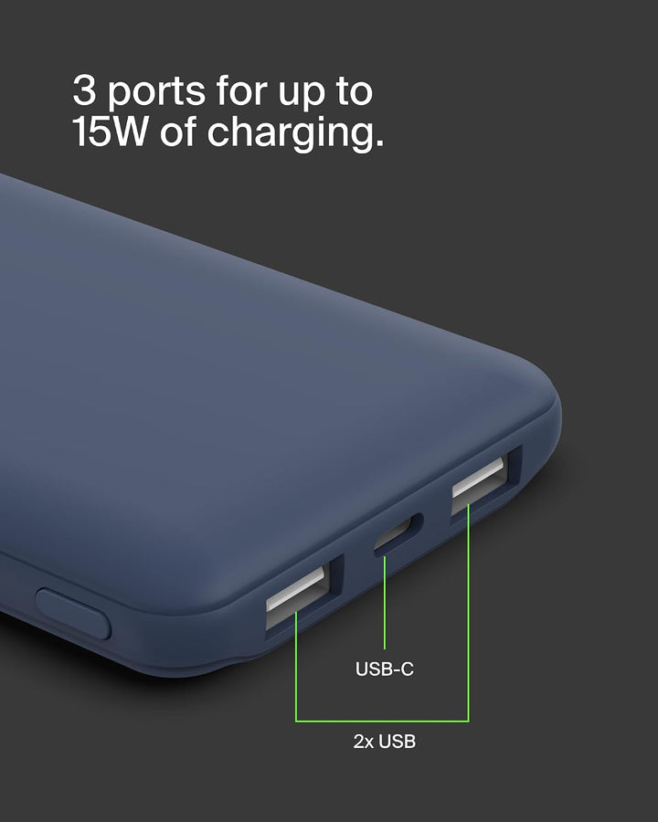 Belkin Cargador portátil, banco de energía USB C de 10000 mAh con 2...