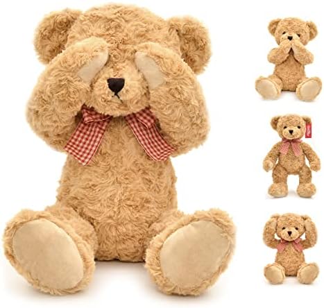 suepcuddly Oso de peluche posado de 20 pulgadas, lindo juguete de peluche para niñas y niños (marrón oscuro)