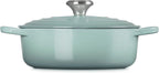 Le Creuset Horno holandés redondo ancho de hierro fundido esmaltado, 3.5 cuartos de galón., sal marina