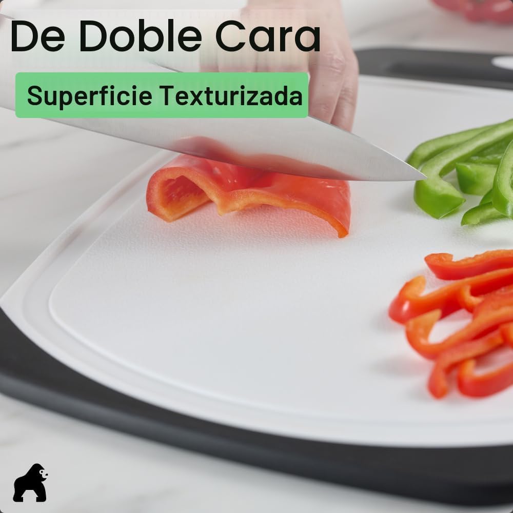 GORILLA GRIP Juego de 3 tablas de cortar, antideslizantes y no porosas