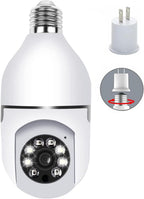 TUYA - Cámara de seguridad con bombilla E27, WiFi a color, 360 grados, panorámica/inclinación, cámara IP panorámica, 2.4 GHz, 1080P, vigilancia para el hogar, cámara para niños, con alarma de