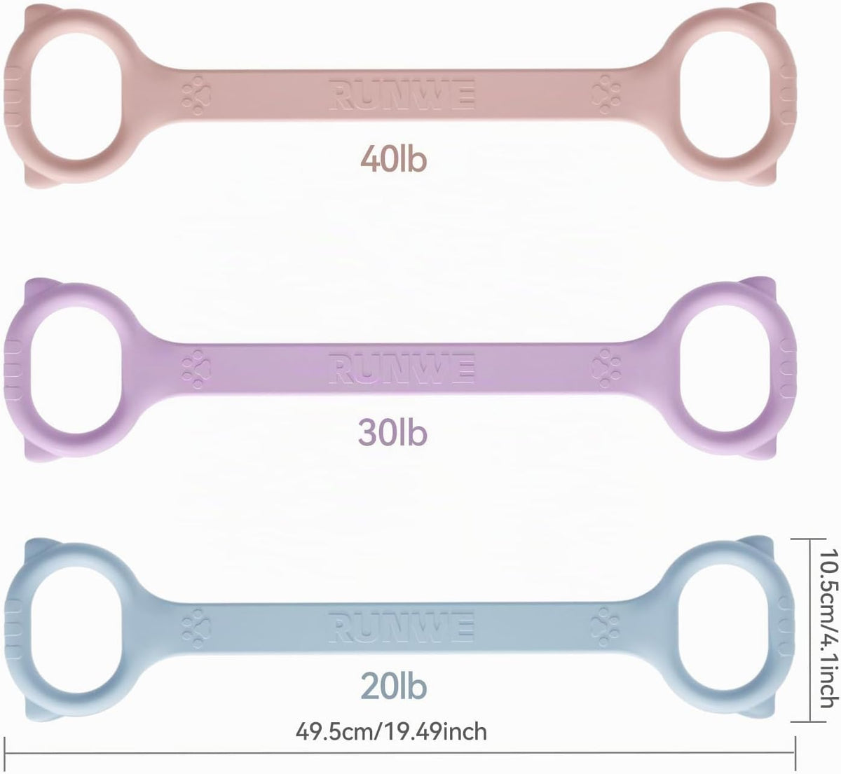 Banda de Resistencia Figura 8 - 3 Elasticidades Opcionales 20 30 40 lb, Cuerda Elástica más Gruesa y Duradera para Brazos Espalda Hombros, Correas de Yoga Pilates Flexbands, Bandas de Estiramiento para Fisioterapia
