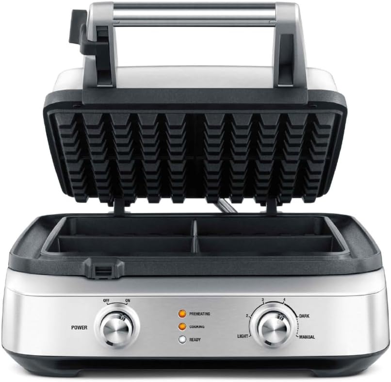 Breville BWM604BSS Smart Waffle Maker, 4 Slice, Acero Inoxidable Cepillado