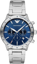 Emporio Armani Reloj de acero inoxidable para hombre con cronógrafo o movimiento de tres manecillas