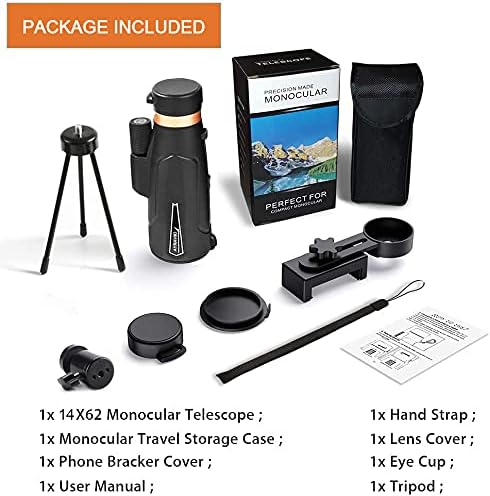 AYRAVIIO Telescopio monocular de 12 x 60 pulgadas con