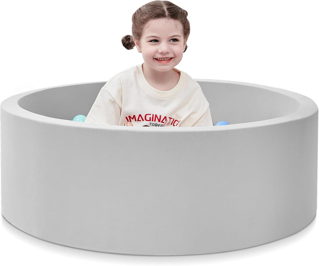 Piscina de Pelotas de Espuma, 35.4" x 11.8" Piscina de Pelotas para Niños Pequeños - Gris