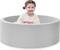 Piscina de Pelotas de Espuma, 35.4" x 11.8" Piscina de Pelotas para Niños Pequeños - Gris