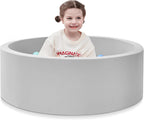 Piscina de Pelotas de Espuma, 35.4" x 11.8" Piscina de Pelotas para Niños Pequeños - Gris