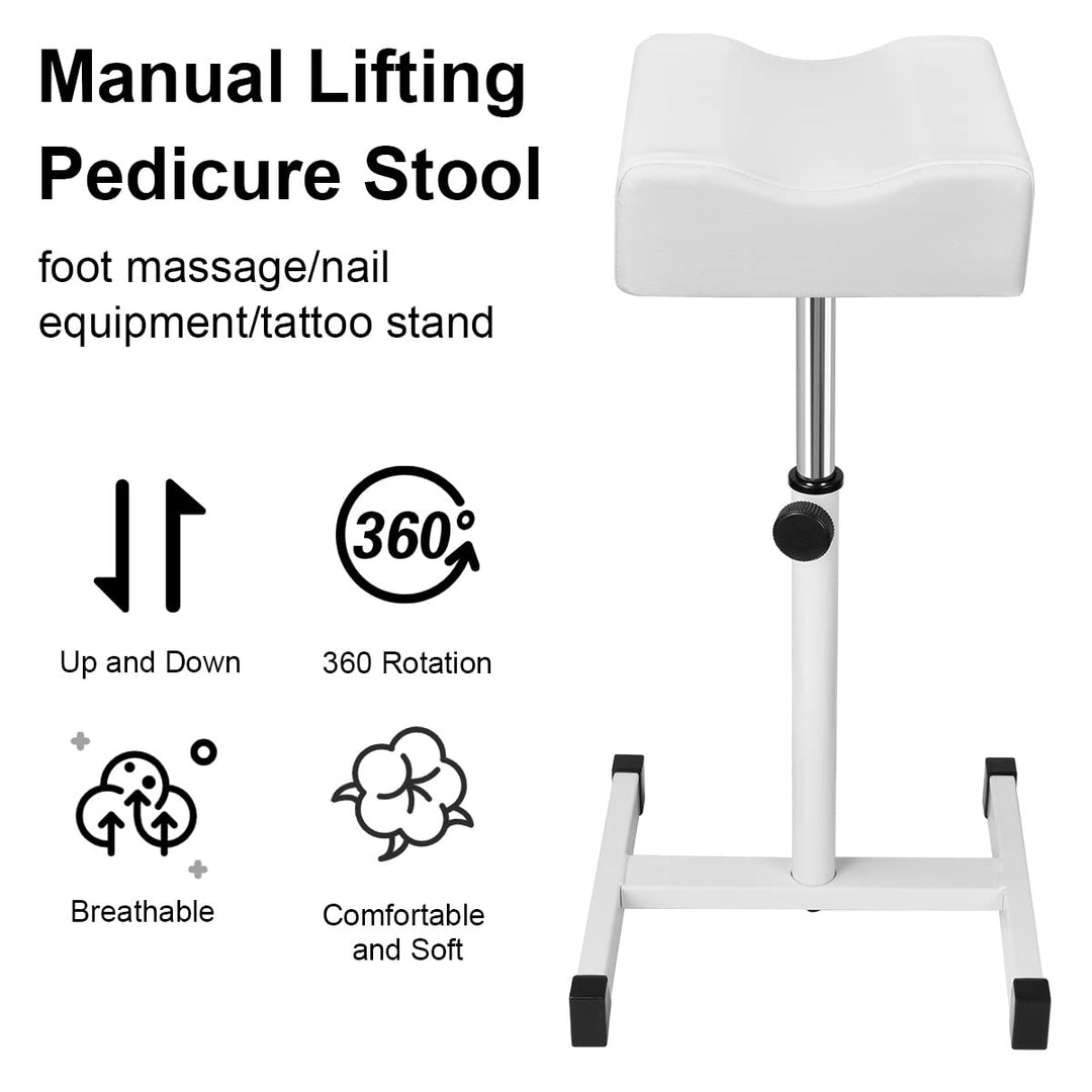 FLOLXNB Reposapiés de pedicura, taburete de pedicura para masaje de...