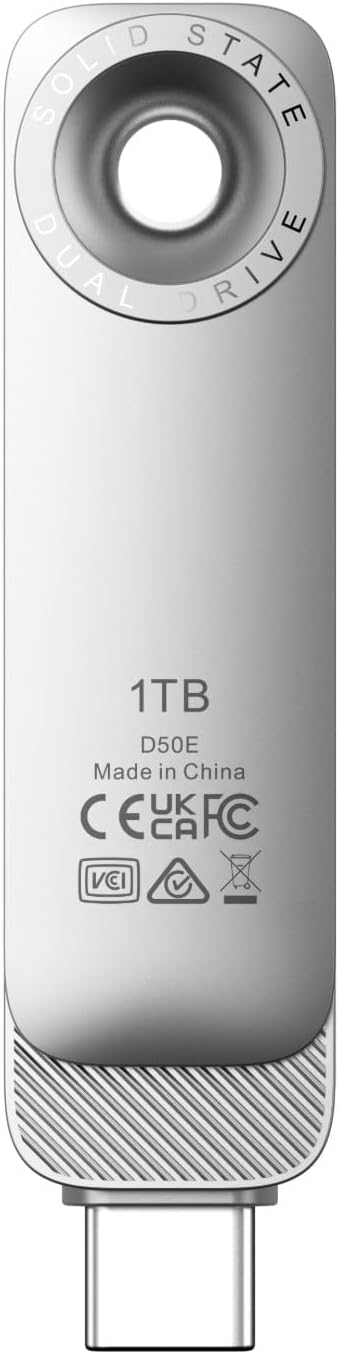 Lexar Unidad dual de estado sólido D50E de 1 TB, unidad flash USB d...
