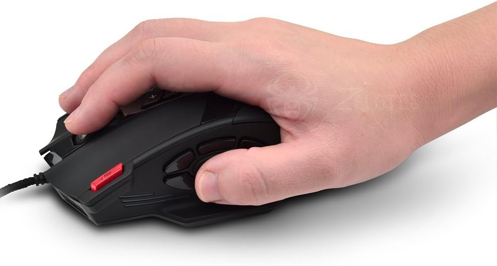 Ratón para juegos C12 con 12 botones programables, ajuste de doble...