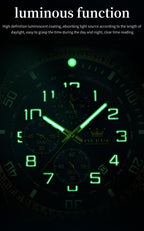 OLEVS Reloj de caballero Cronógrafo de lujo con fases de la luna, dos tonos, acero inoxidable, a prueba de agua, luminiscente, calendario empresarial, reloj de pulsera