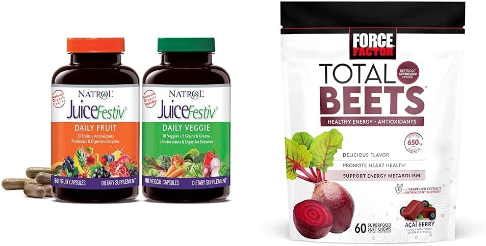 Natrol JuiceFestiv Daily Fruit &amp; Veggie con SelenoExcell y alim...