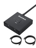 Interruptor USB C, conmutador bidireccional 1 en 2 salidas/2 en 1 salida, interruptor USB con 4K @60Hz, velocidad de transferencia de 10 Gbps, carga PD de 100 W, incluye dos cables USB-C de