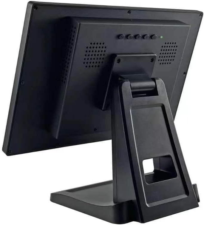 ANGEL POS Monitor POS de pantalla táctil FHD IPS de 15.6 pulgadas 1920 x 1080 con soporte de metal, 10 puntos táctiles HDMI VGA, pantalla impermeable a prueba de polvo 1080P, industrial, oficina, venta al por menor, gimnasio, almacén (negro)