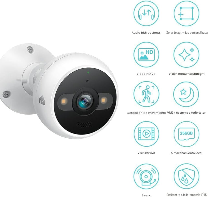 Kasa Smart - Cámara de seguridad 2K QHD para exteriores con cable,...