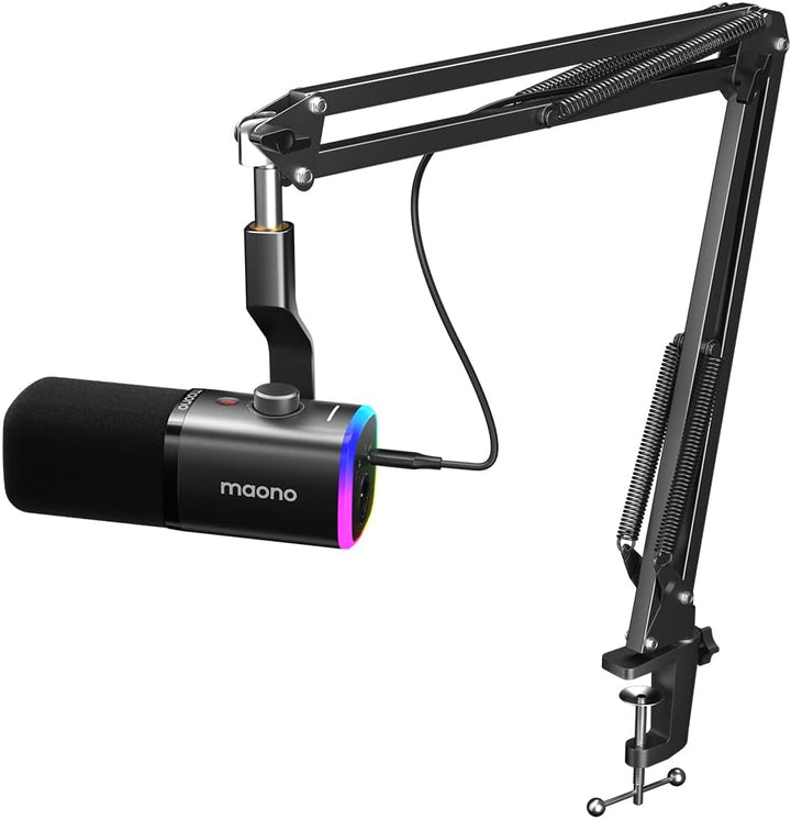 MAONO Kit de micrófono XLR\/USB para juegos: micrófono dinámico par...