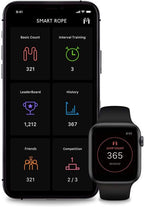Smart Rope Rookie - Cuerda de saltar conectada a la aplicación para fitness y entrenamientos, longitud ajustable, habilitada para Bluetooth, seguimiento de calorías y saltos