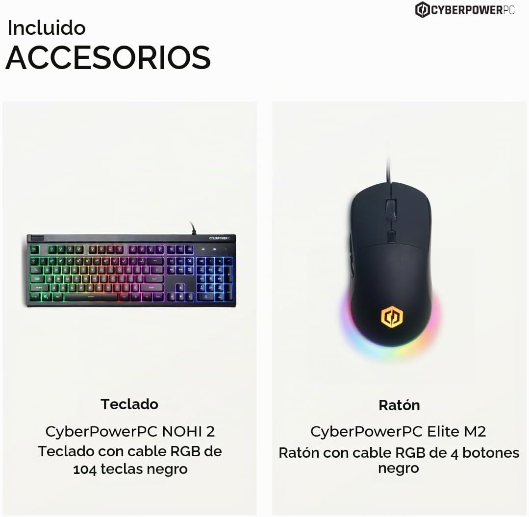 CyberPowerPC PC para juegos, AMD Ryzen 5 5500, Radeon RX 6500 XT 4G...