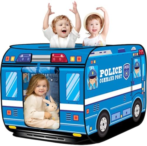 Camión de bomberos Pop Up Tent para niños, juguete interior/ exterior