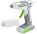 WORKPRO Pistola de pegamento termofusible inalámbrica de 7.2 V, kit de pistola de pegamento de precalentamiento rápido recargable con 20 piezas de mini barra de pegamento premium, apagado automático