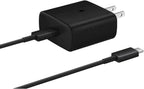 SAMSUNG - Cargador de pared USB-C de carga súper rápida de 45 W con cable, color negro